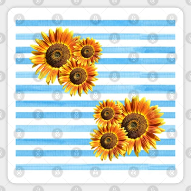 Sunflowers Blue Sticker by ValinaMoonCreations